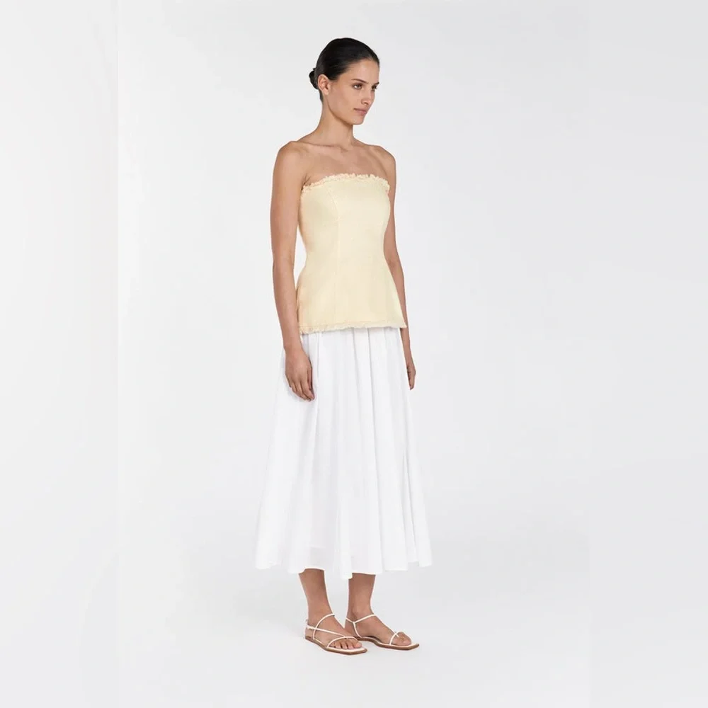 DISSH Pale Yellow Strapless Bustier Top - Picture 9 of 12